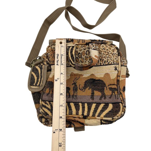 Vintage Pioneer Express Safari Tapestry Crossbody Bag Multiple Pockets - Picture 4 of 8